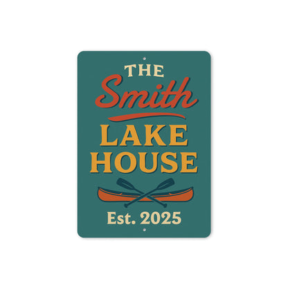 Personalized Lake House Established Year Aluminum Sign