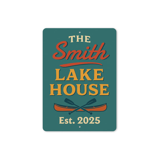 Personalized Lake House Established Year Aluminum Sign