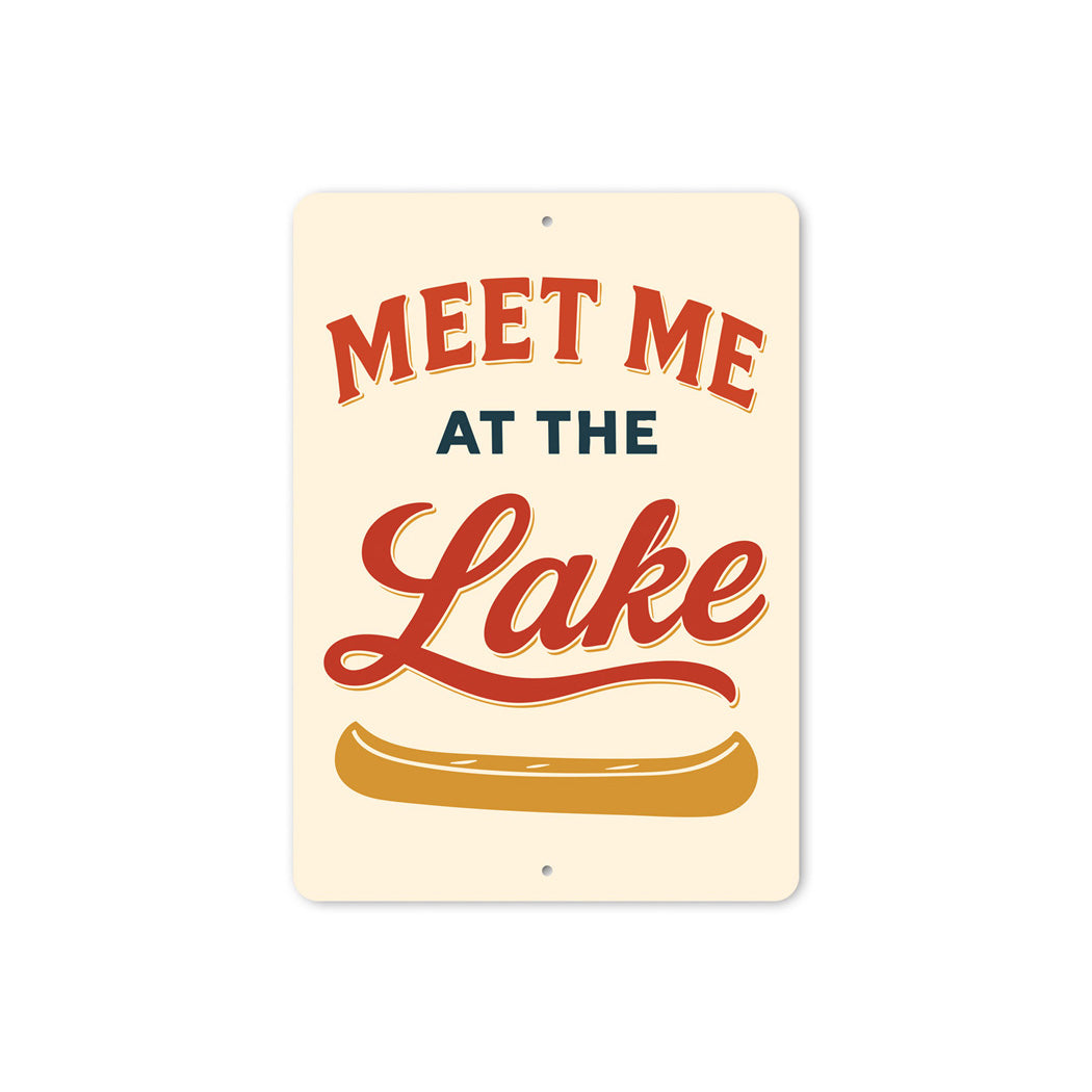 Meet Me At The Lake Aluminum Decor Canoe Sign