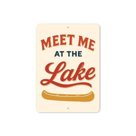Meet Me At The Lake Aluminum Decor Canoe Sign