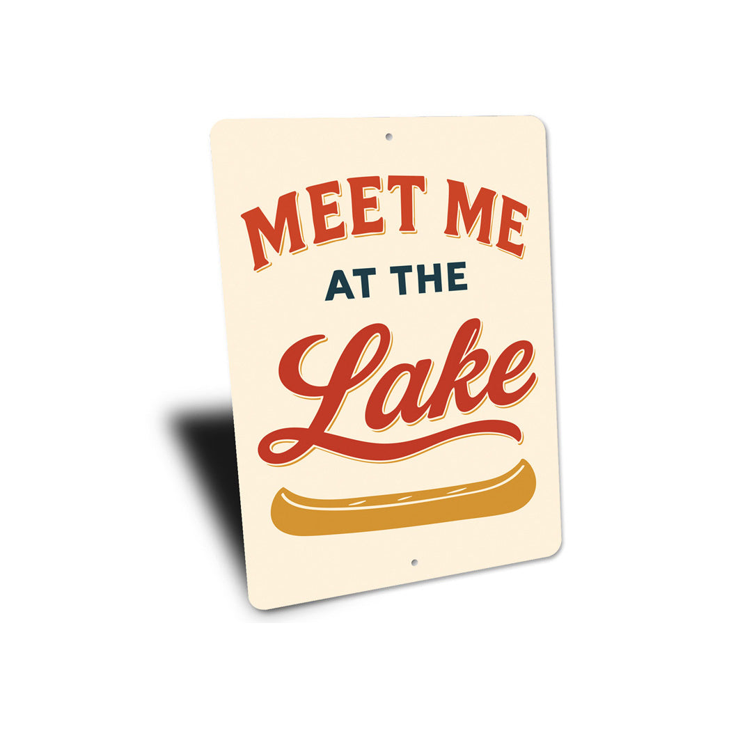 Meet Me At The Lake Aluminum Decor Canoe Sign