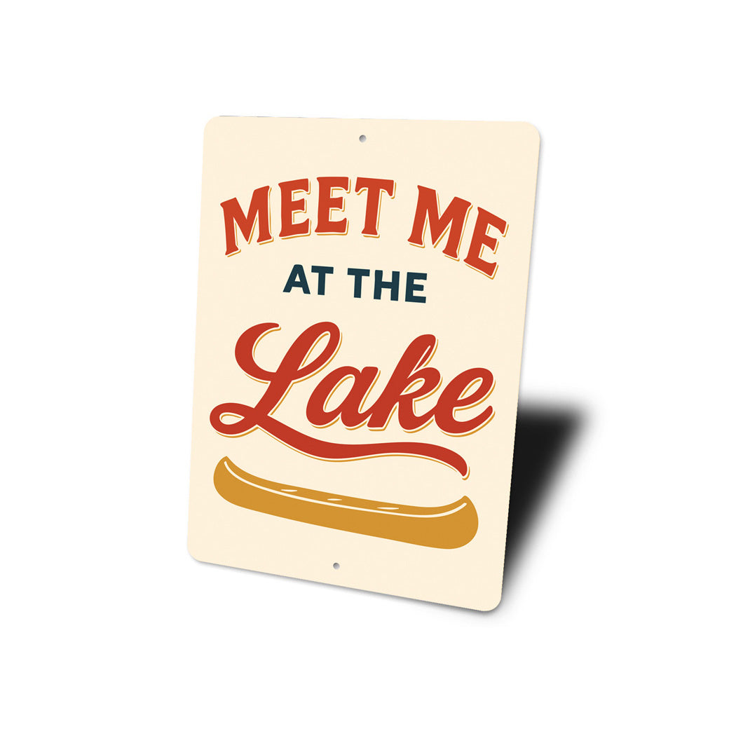 Meet Me At The Lake Aluminum Decor Canoe Sign
