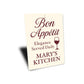 Bon Appetit Elegance Served Daily Personalized Kitchen Sign