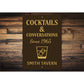 Cocktails And Conversations Personalized Tavern Metal Sign