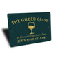 Gilded Glass Elevated Pour Personalized Wine Cellar Sign