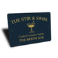 Stir And Swirl Crafted Cocktails Personalized Bar Sign