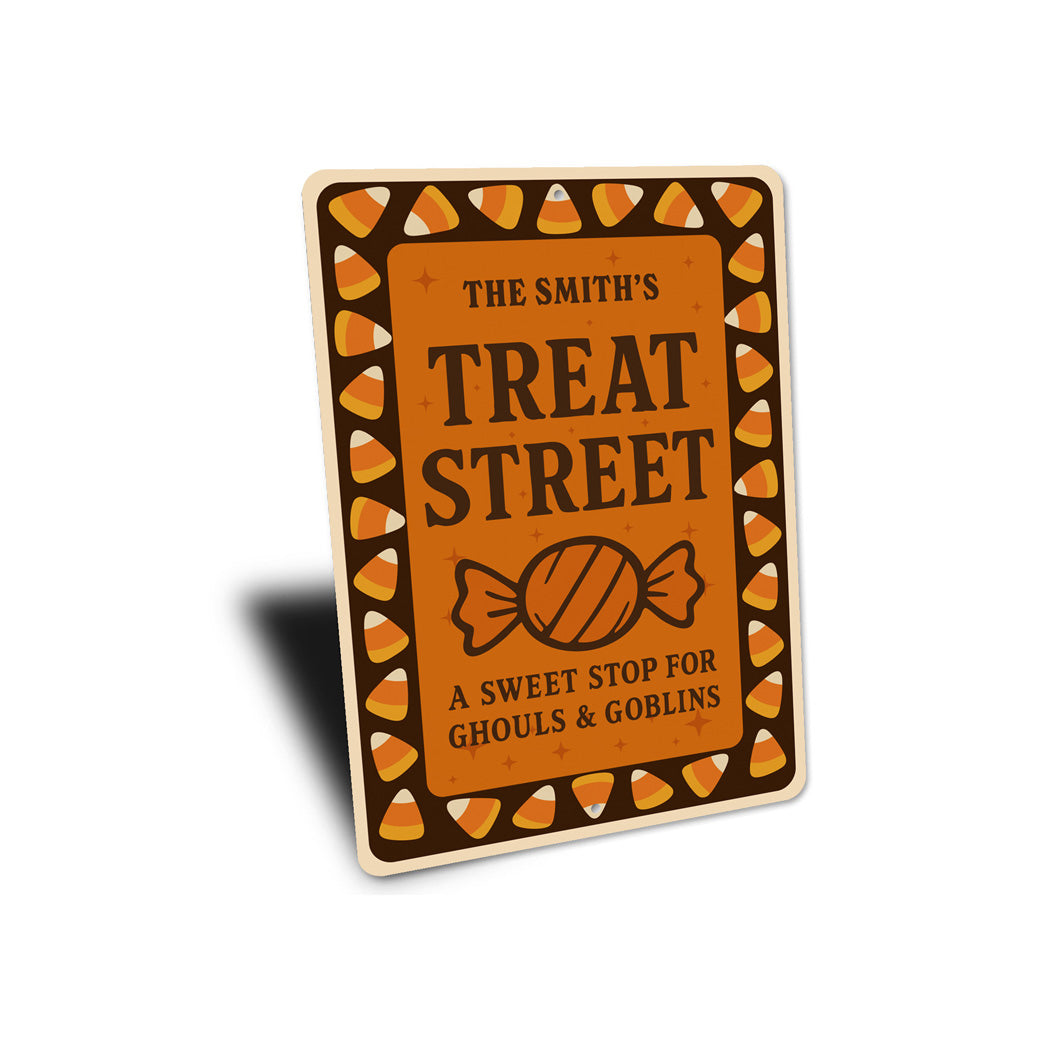 Treat Street A Sweet Stop For Ghouls And Goblins Sign