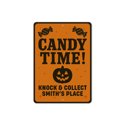 Candy Time Carved Pumpkin Knock And Collect Custom Sign