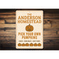 Personalized Homestead Pick Your Own Pumpkins Cider Sign