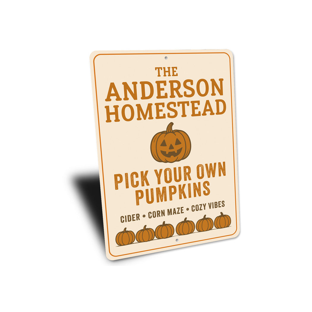 Personalized Homestead Pick Your Own Pumpkins Cider Sign