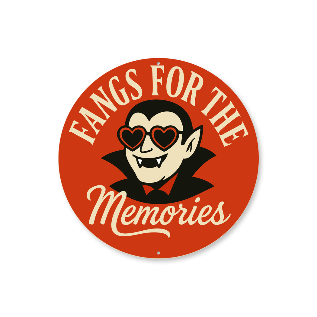 Fangs For The Memories Vampires Heart Sunglasses Round Sign