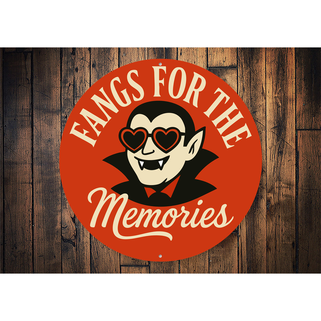 Fangs For The Memories Vampires Heart Sunglasses Round Sign