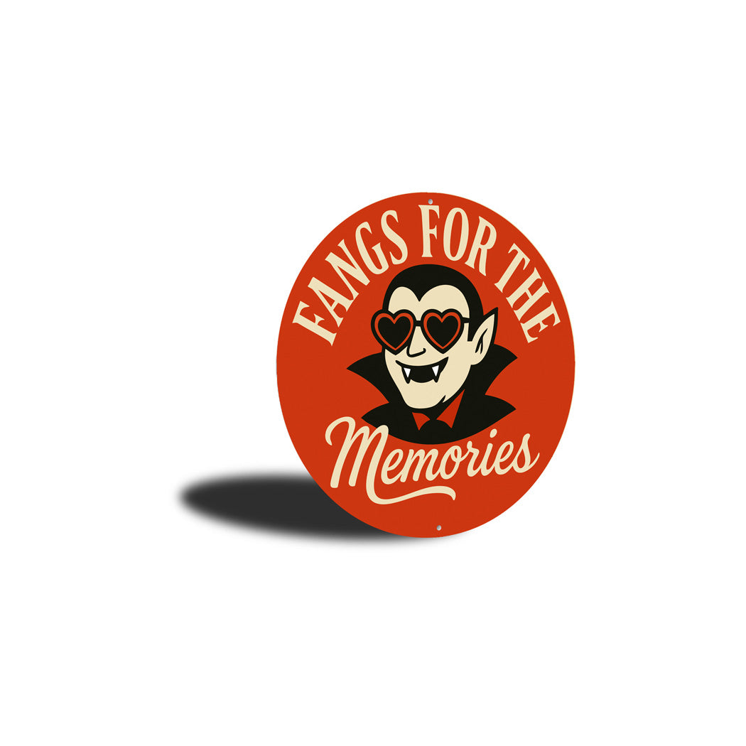 Fangs For The Memories Vampires Heart Sunglasses Round Sign