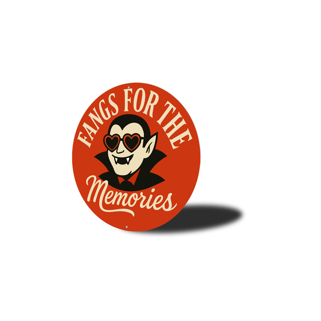 Fangs For The Memories Vampires Heart Sunglasses Round Sign