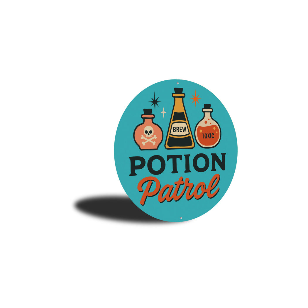 Potion Patrol Halloween Brew Round Sign