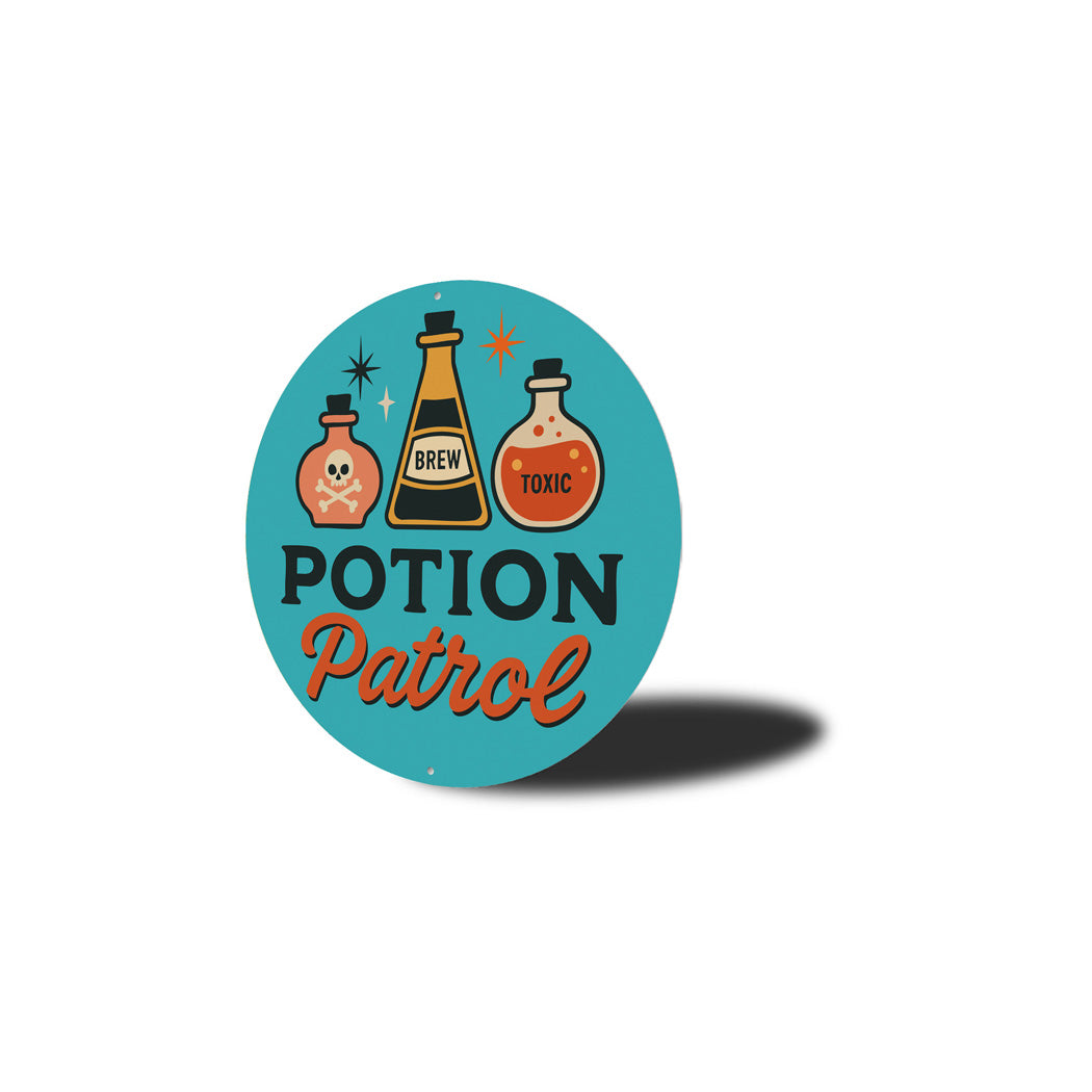 Potion Patrol Halloween Brew Round Sign