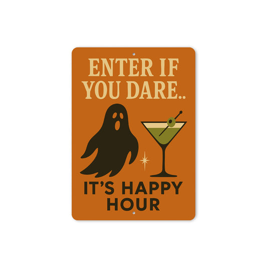 Enter If You Dare Cocktail Halloween Ghost Sign