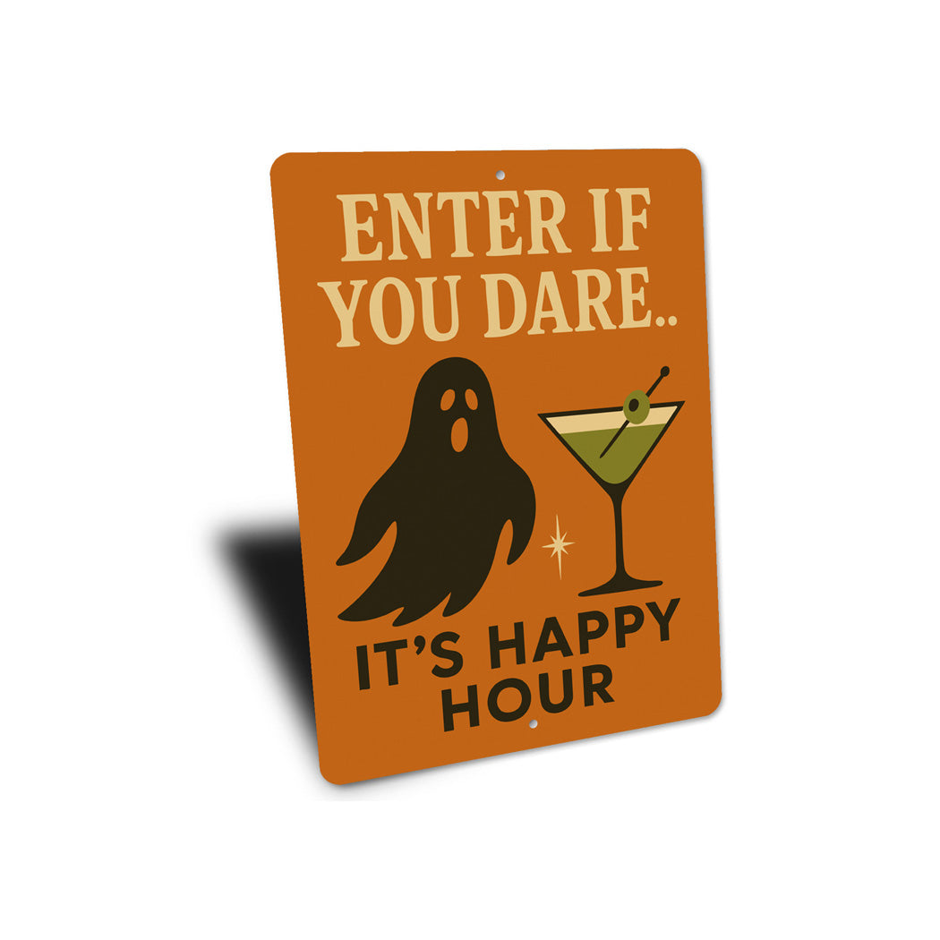 Enter If You Dare Cocktail Halloween Ghost Sign