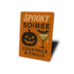 Spooky Soiree Cocktails And Chills Carved Pumpkin Sign