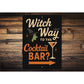 Witch Way To The Cocktail Bar Aluminum Halloween Decor Sign