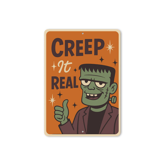 Creep It Real Frankenstein Halloween Sign