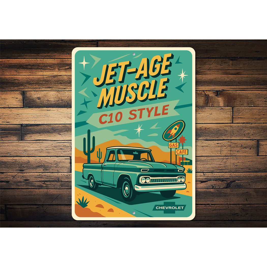 Jet-Age Muscle C10 Style Chevrolet Sign