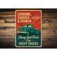 Chevy Trucks Chrome Curves And Power Chevrolet Sign