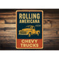 Chevy Trucks Rolling Americana Chevrolet Vintage Sign