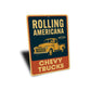 Chevy Trucks Rolling Americana Chevrolet Vintage Sign