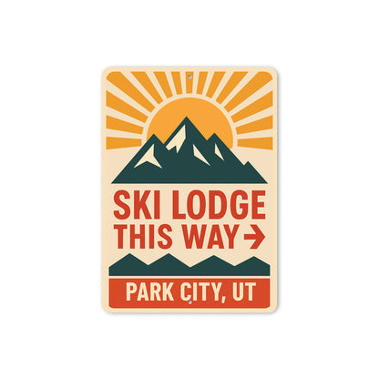 Park City Utah Ski Lodge This Way Directional Sign