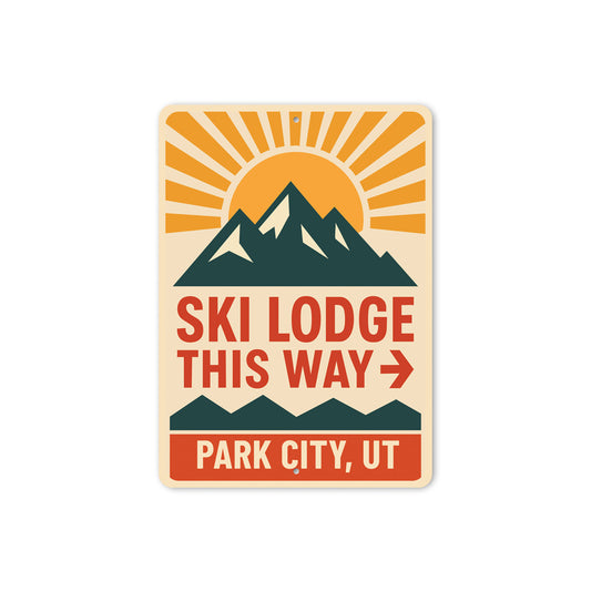 Park City Utah Ski Lodge This Way Directional Sign