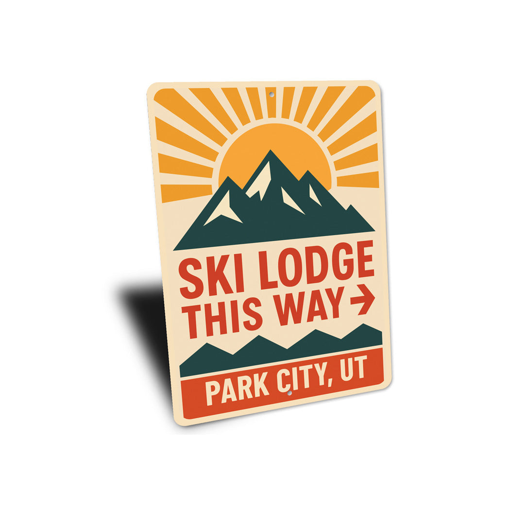 Park City Utah Ski Lodge This Way Directional Sign
