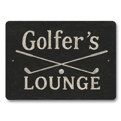 Golfer's Lounge Golfers Aluminum Decor Sign