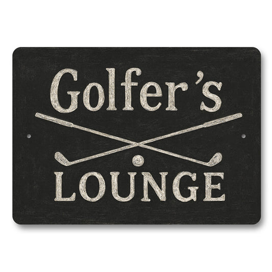 Golfer's Lounge Golfers Aluminum Decor Sign