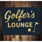 Golfer's Lounge Golf Ball Aluminum Decor Sign