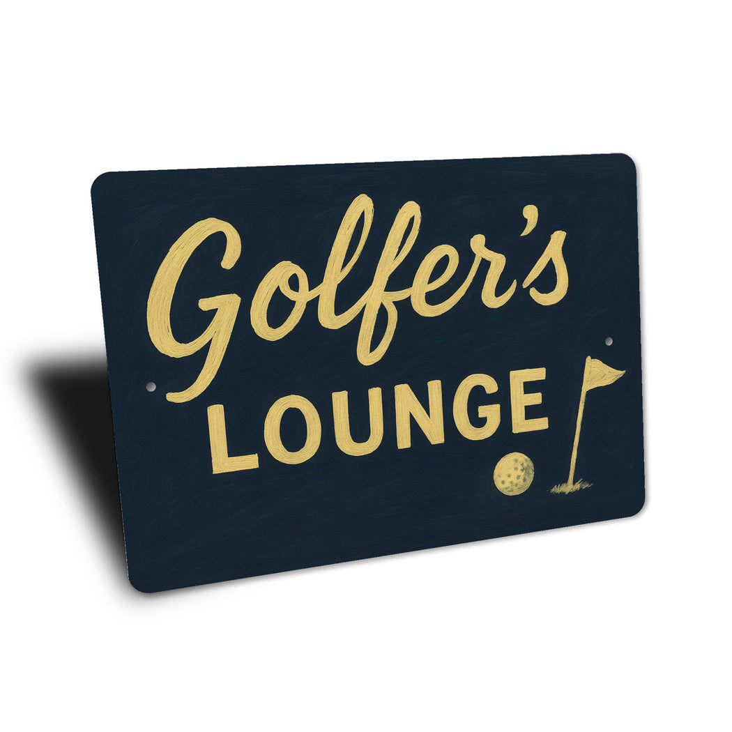 Golfer's Lounge Golf Ball Aluminum Decor Sign