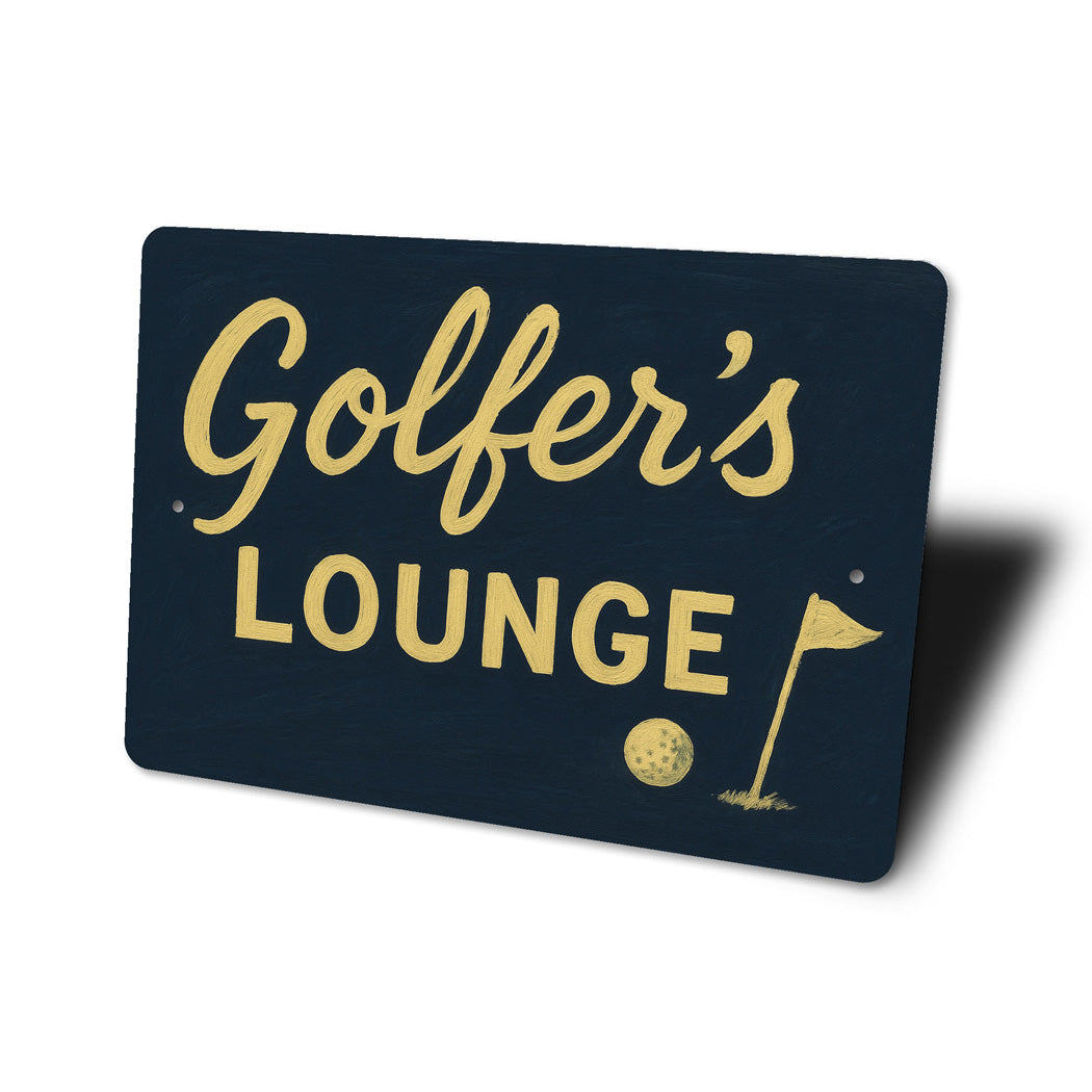 Golfer's Lounge Golf Ball Aluminum Decor Sign