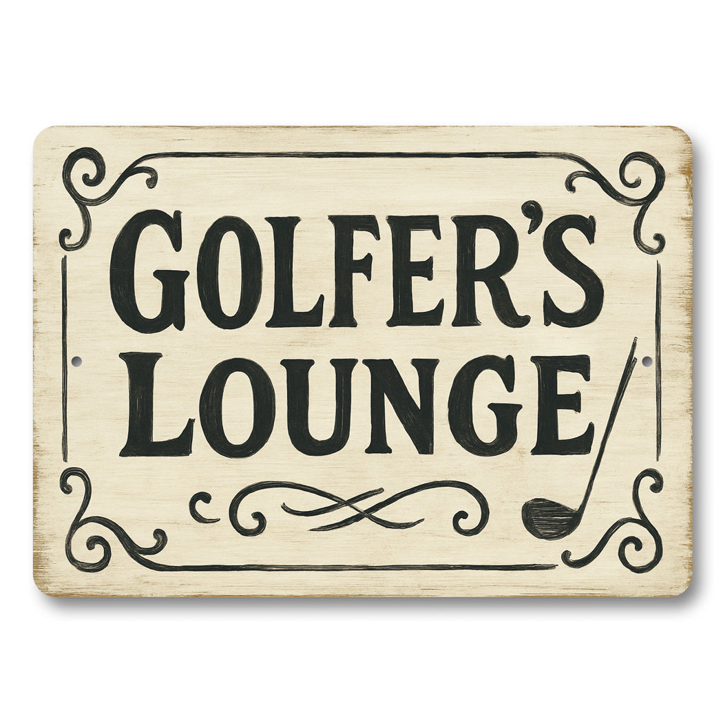 Golfer's Lounge Golf Club Vintage Aluminum Sign