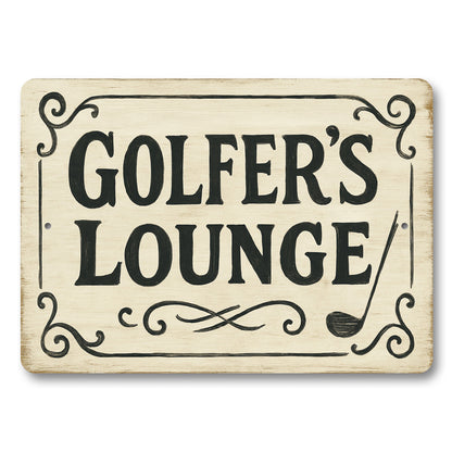 Golfer's Lounge Golf Club Vintage Aluminum Sign
