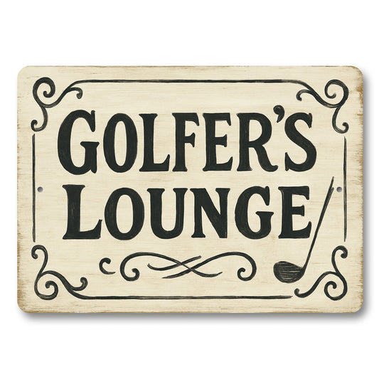 Golfer's Lounge Golf Club Vintage Aluminum Sign