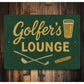 Golfer's Lounge Chalk Drawing Golf Clubs Cigars Sign