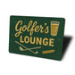 Golfer's Lounge Chalk Drawing Golf Clubs Cigars Sign