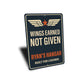 Custom Hangar Wings Earned Not Given Built For Legends Sign