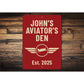 Personalized Aviator's Den Established Year Sign