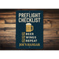 Custom Hangar Preflight Checklist Beer Wings Repeat Sign