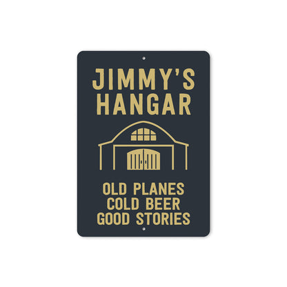 Personalized Hangar Old Planes Cold Beer Good Stories Sign