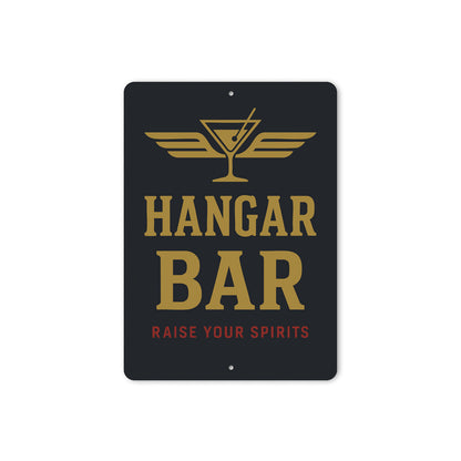 Hangar Bar Raise Your Spirits Cocktail With Wings Sign
