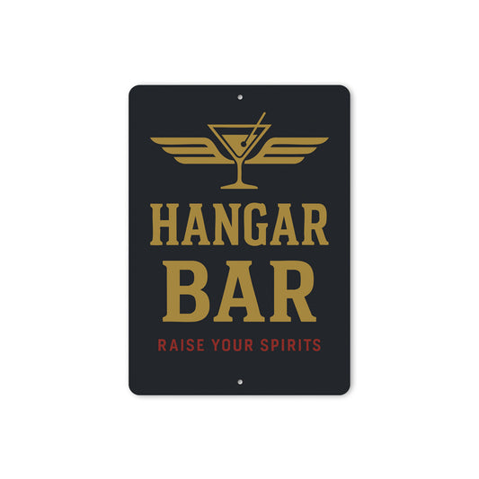Hangar Bar Raise Your Spirits Cocktail With Wings Sign