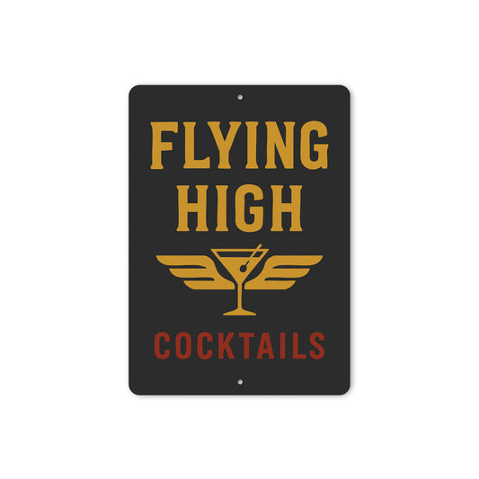 Flying High Cocktails Pilot Decor Sign
