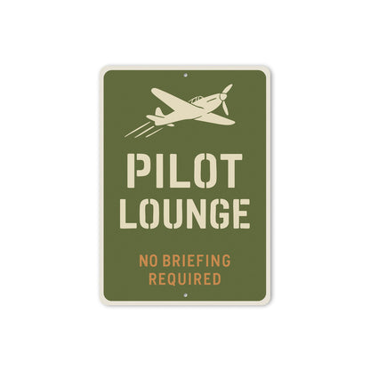 Pilot Lounge No Briefing Required Decor Sign